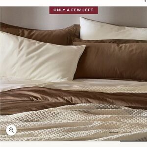 Boll & Branch Signature Hemmed King Pillowcases Walnut Organic Cotton NWT